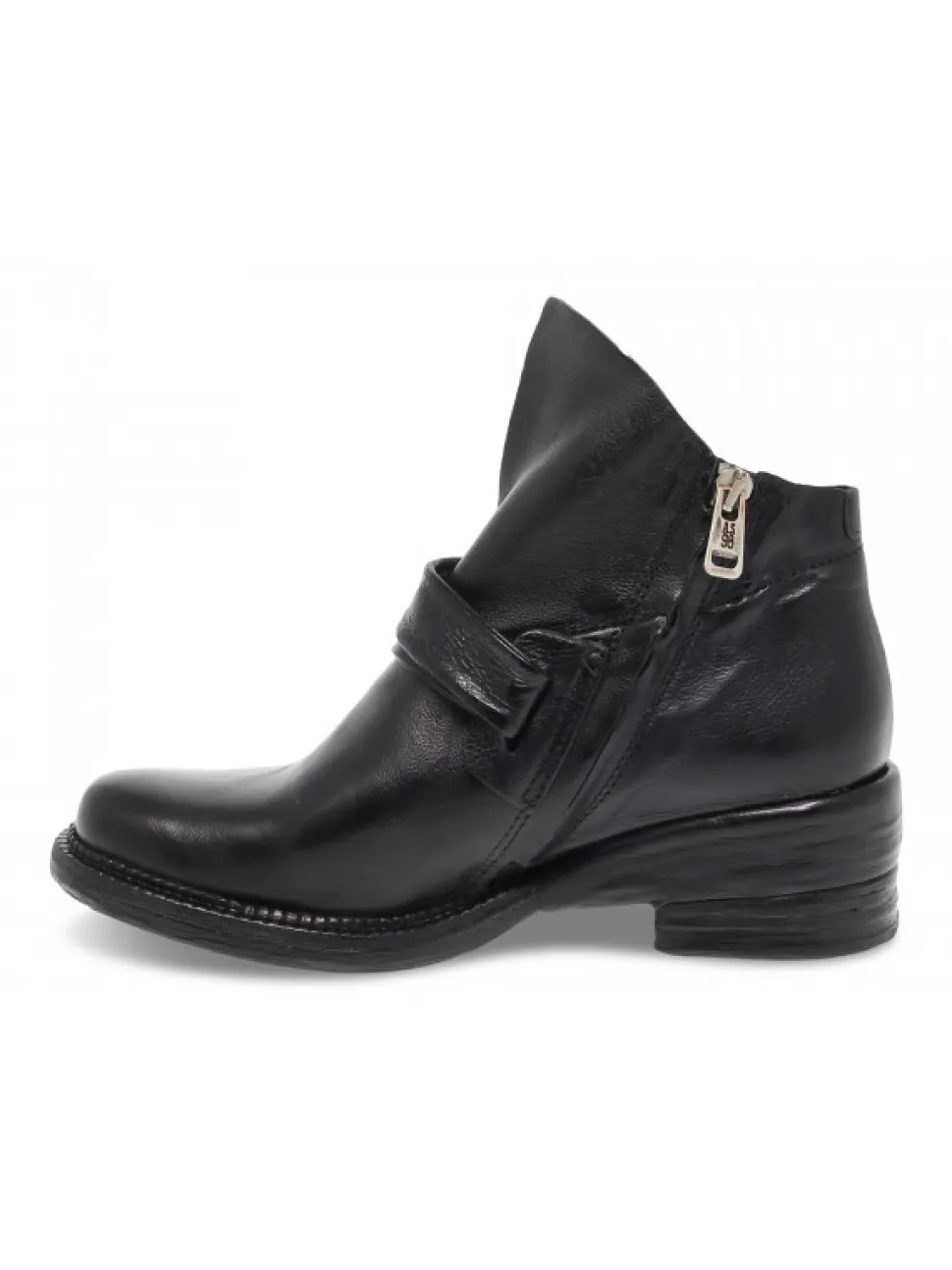 A.S.98 Ankle Boot In Black Leather^Women Ankle Boots