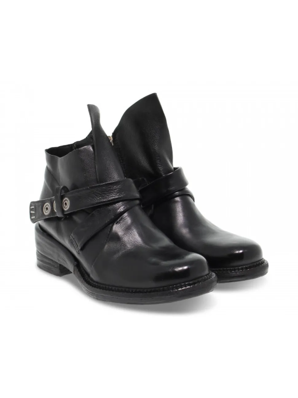 A.S.98 Ankle Boot In Black Leather^Women Ankle Boots