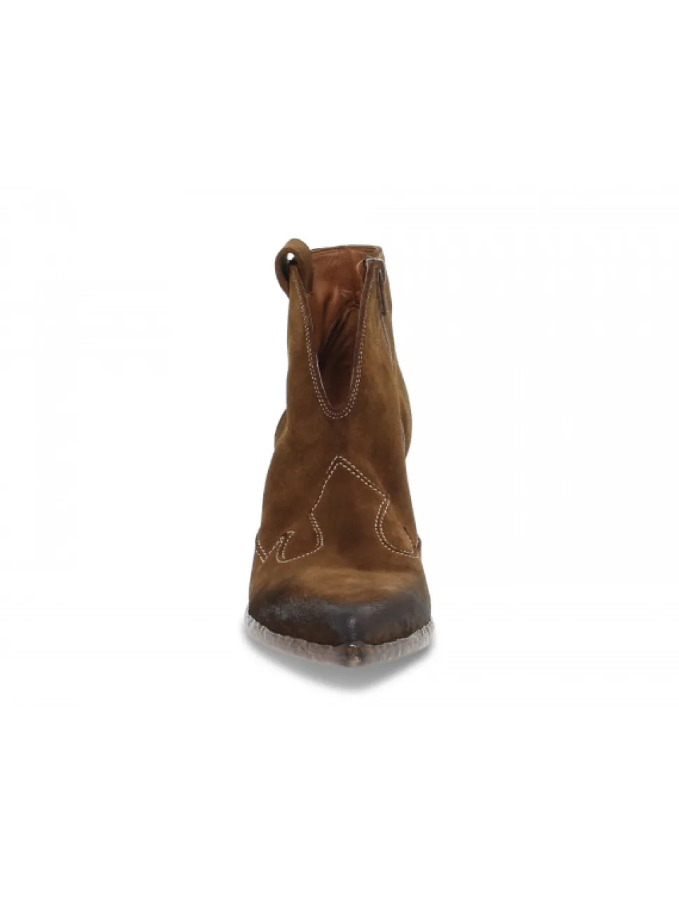 Elena Iachi Ankle Boot Mid Wash In Hazelnut Velor^Women Ankle Boots