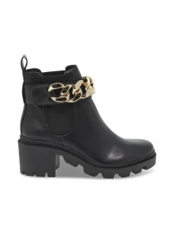 Steve Madden Ankle Boot Amulet Black In Black Leather^Women Ankle Boots