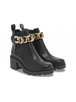 Steve Madden Ankle Boot Amulet Black In Black Leather^Women Ankle Boots