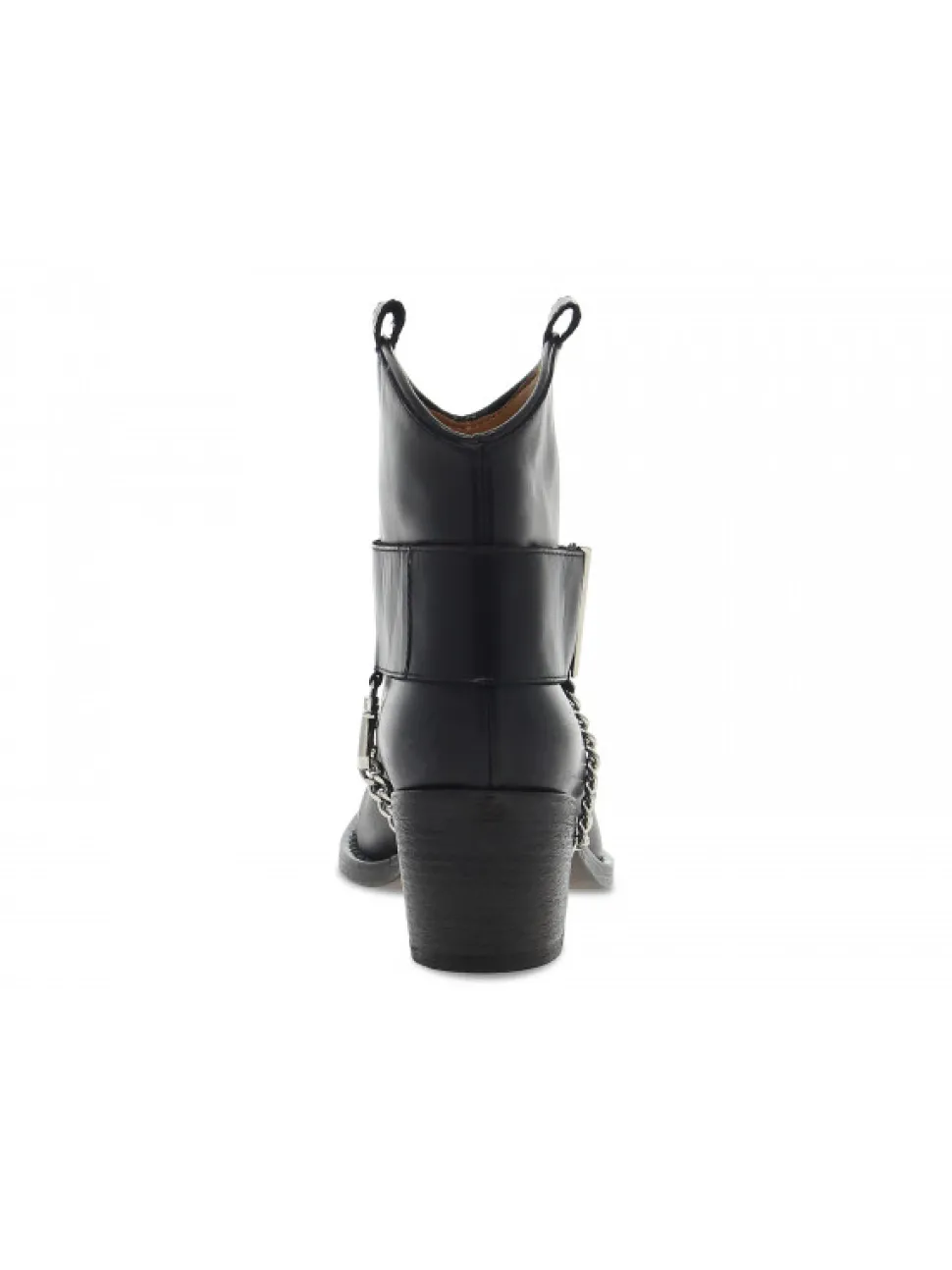 Via Roma 15 Ankle Boot Cinturone Con V Nickel In Black Leather^Women Ankle Boots