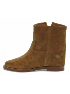 Via Roma 15 Ankle Boot Zeppa Interna Logo V Oro Laterale In Leather Suede Leather^Women Ankle Boots