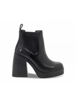 Windsor Smith Ankle Boot Priority Black Pigment In Black Leather^Women Ankle Boots