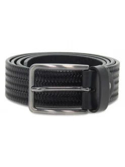 Guidi Calzature Belt Intrecciato Fine Made In Italy H35 In Black Leather^Men Belts