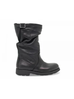 Bikkembergs Boot Vintage Biker Ex-Vietta In Black Leather^Women Boots