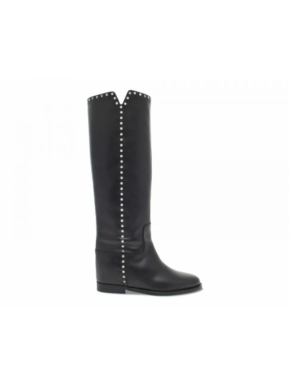 Via Roma 15 Boot Zeppa Interna Spacco Profilo Microborchie In Black Leather^Women Boots