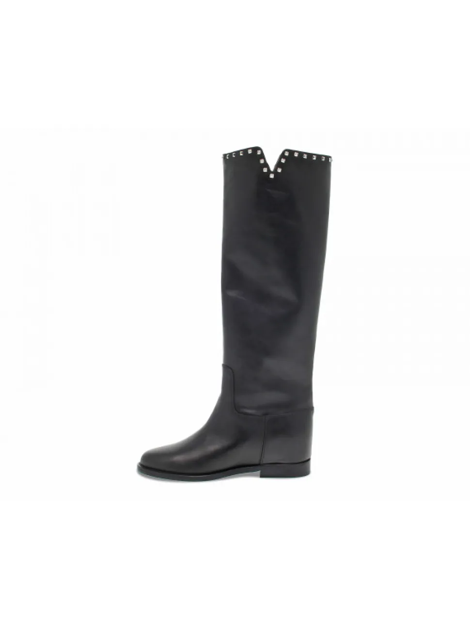 Via Roma 15 Boot Zeppa Interna Spacco Profilo Microborchie In Black Leather^Women Boots