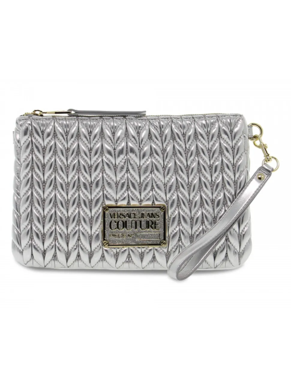 Versace Jeans Couture Clutch Jeans Couture Range O Sketch 10 Crunchy Bags Quilted In Silver Tassel^Women Clutches