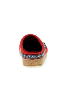 Haflinger Flat Sandals Franzl Rubin Wollfilz In Ruby Fabric^Women Flat Sandals