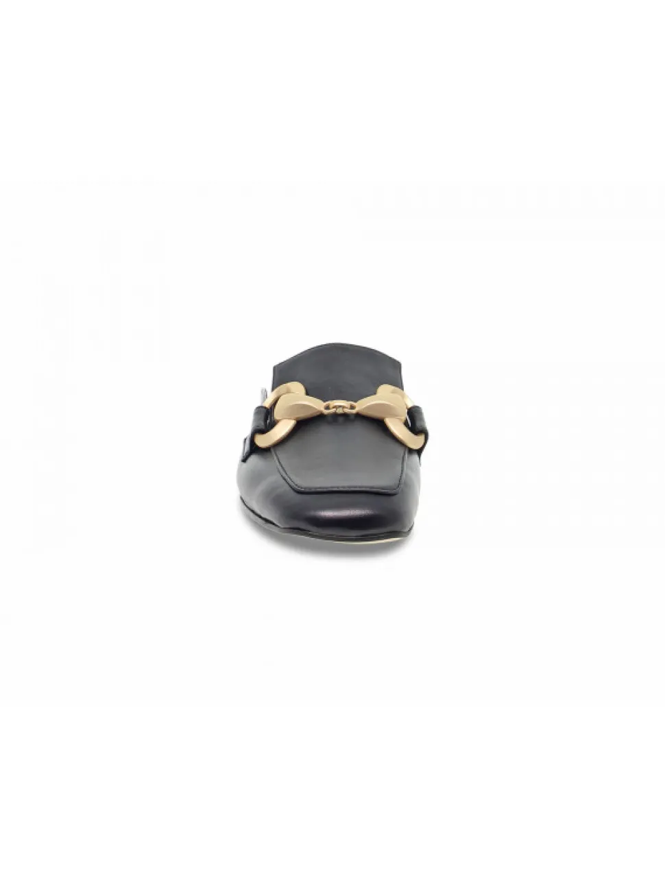 Poesie Veneziane Flat Sandals Sabot Flat Square In Black Leather^Women Flat Sandals