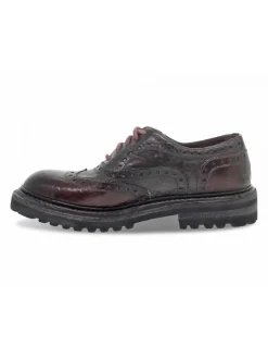 Artisti e Artigiani Flat Shoe Derby Stile Inglese In Bordeaux Leather^Women Flat Shoes