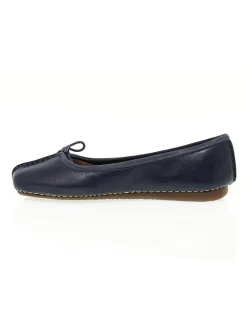 Clarks Flat Shoe Freckle Ice In Blue Leather^Women Flat Shoes
