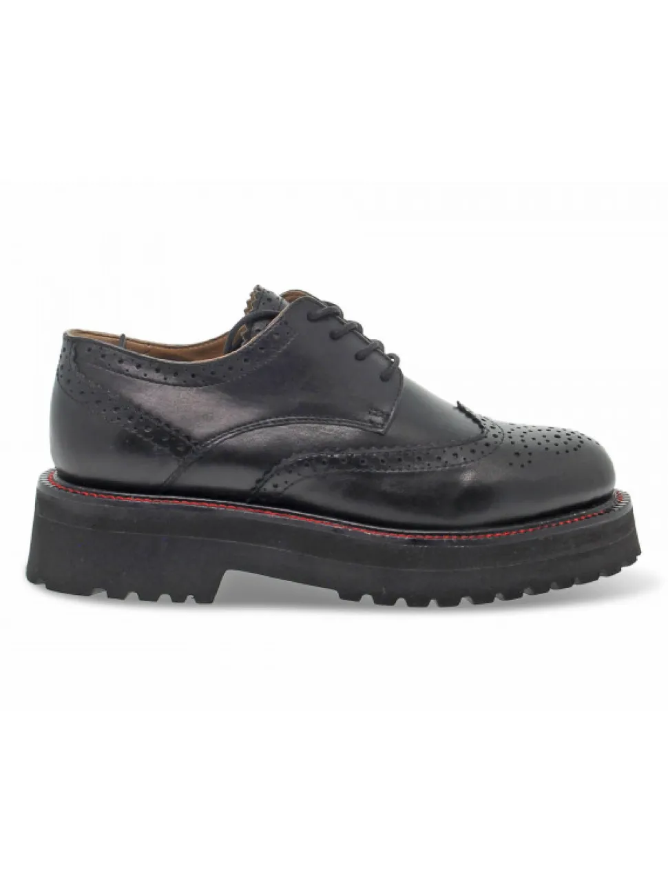 Emanuèlle Vee Flat Shoe Emanuelle Vee Derby Inglese New Crust In Black Leather^Women Flat Shoes