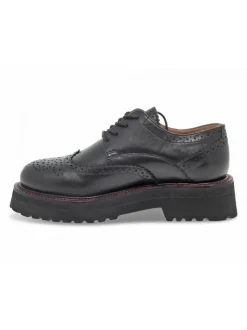 Emanuèlle Vee Flat Shoe Emanuelle Vee Derby Inglese New Crust In Black Leather^Women Flat Shoes