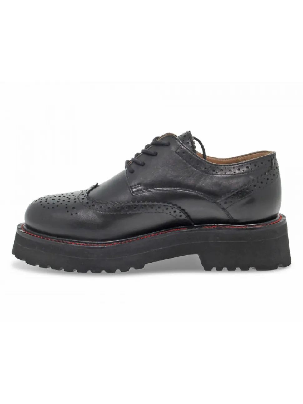 Emanuèlle Vee Flat Shoe Emanuelle Vee Derby Inglese New Crust In Black Leather^Women Flat Shoes