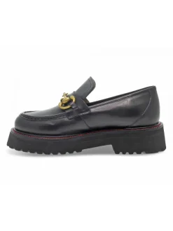 Emanuèlle Vee Flat Shoe Emanuelle Vee Mocassino New Crust In Black Leather^Women Flat Shoes