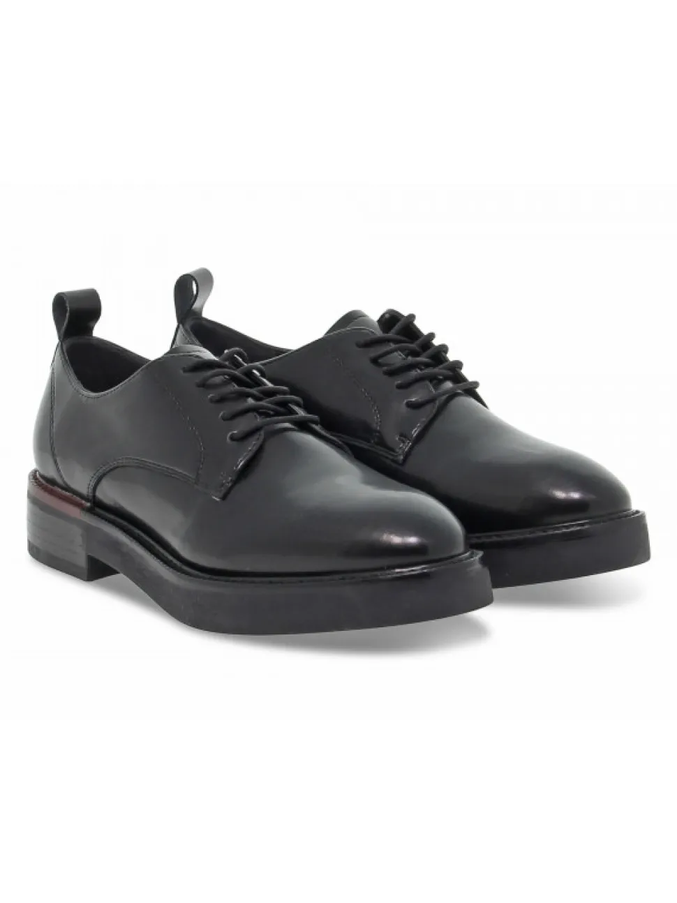 Emanuèlle Vee Flat Shoe Emanuelle Vee Scarpa Allacciata In Black Leather^Women Flat Shoes
