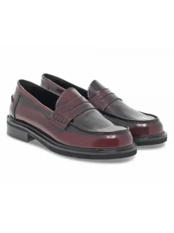 Poesie Veneziane Flat Shoe Stile Inglese College In Bordeaux Brushed^Women Flat Shoes