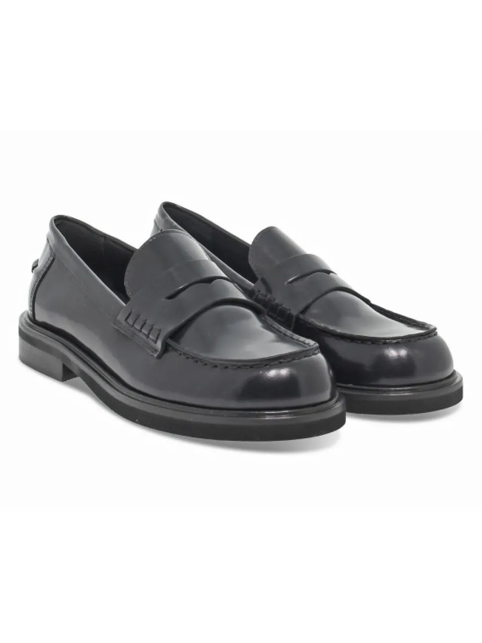 Poesie Veneziane Flat Shoe Stile Inglese College In Blue Brushed^Women Flat Shoes