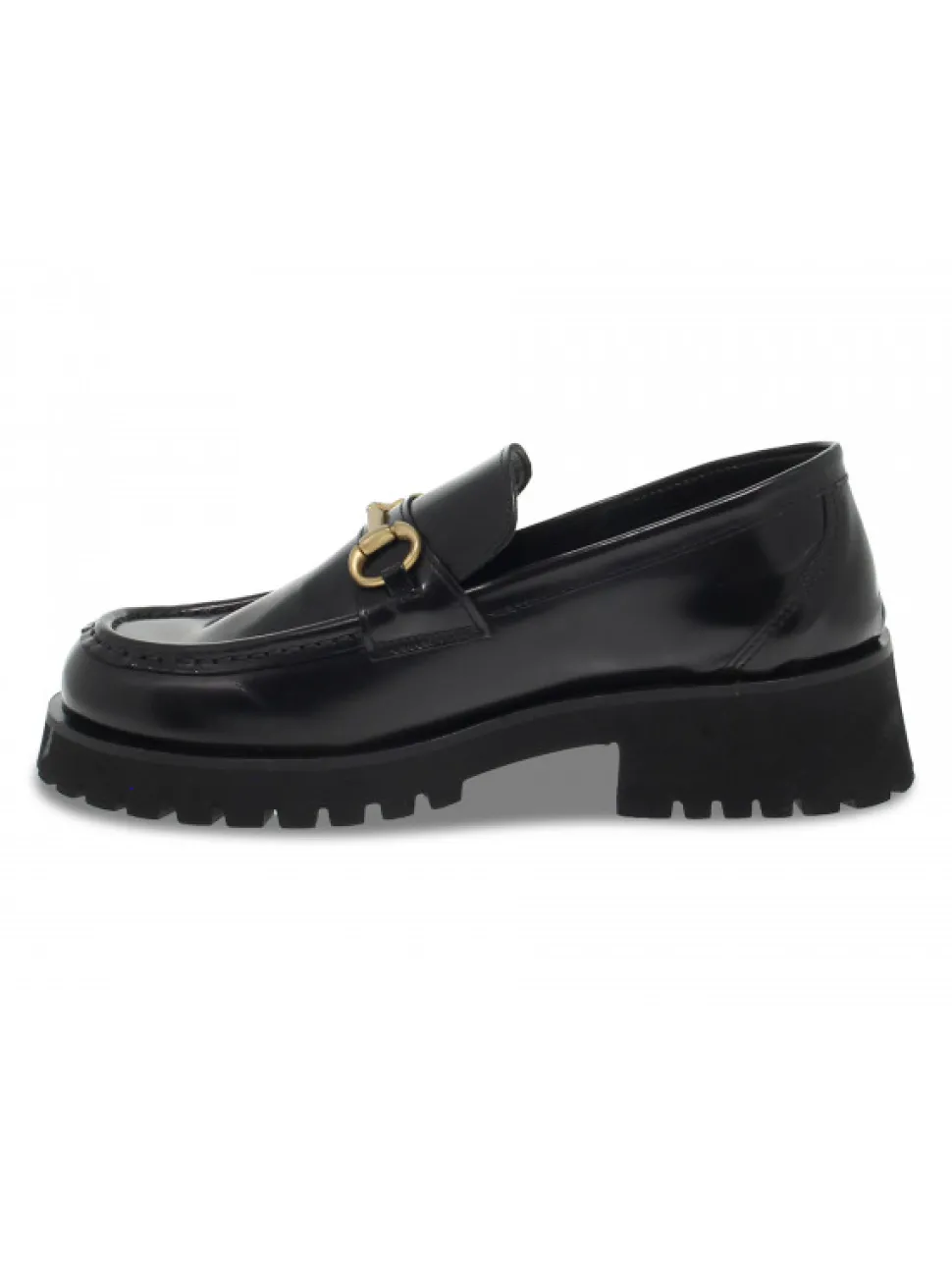 Poesie Veneziane Flat Shoe Stile Mocassino Gucci In Black Brushed^Women Flat Shoes