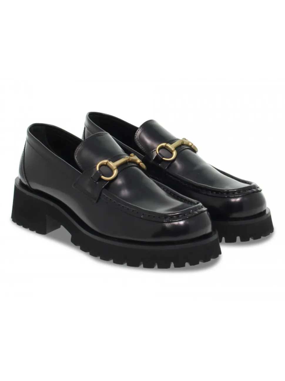 Poesie Veneziane Flat Shoe Stile Mocassino Gucci In Black Brushed^Women Flat Shoes
