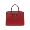 Cuoieria Fiorentina Handbag Bella Medium Tote Bag Con Accessorio Metallo In Ruby Saffiano^Women Handbags