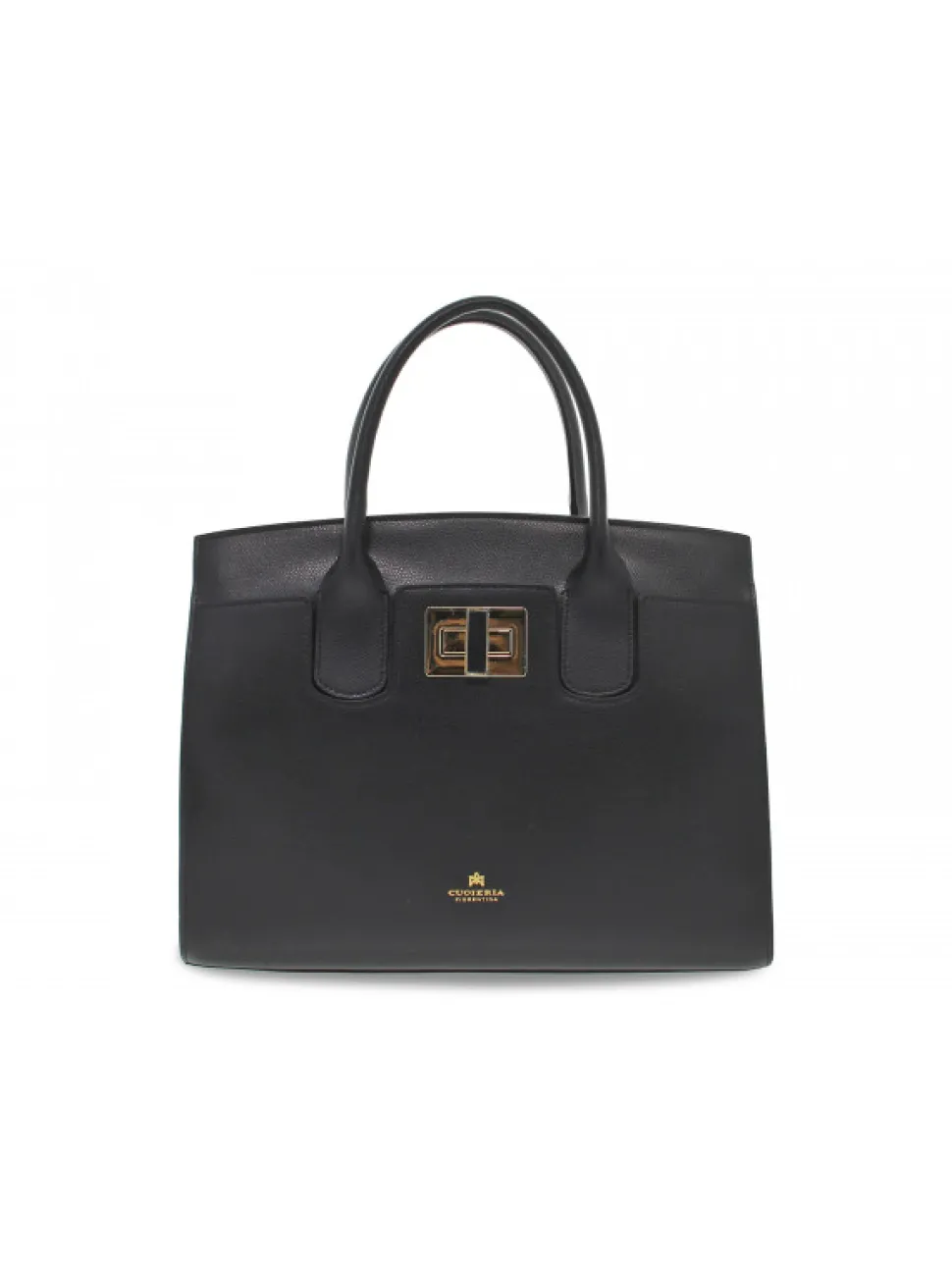 Cuoieria Fiorentina Handbag Bella Medium Tote Bag Con Accessorio Metallo In Black Saffiano^Women Handbags