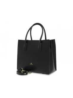 Cuoieria Fiorentina Handbag Alice Medium Tote Bag Squadrata In Black Leather^Women Handbags