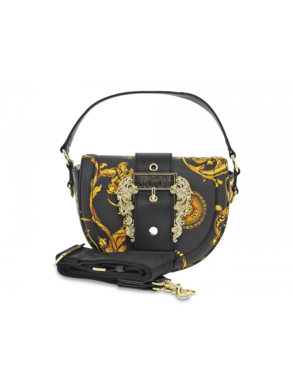 Versace Jeans Couture Handbag Jeans Couture Sketch 2 Bag Baroque Buckle In Black Saffiano^Women Handbags