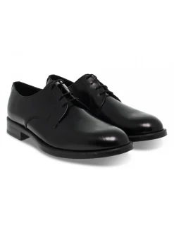 Antica Cuoieria Lace-Up Shoes Stile Inglese In Black Brushed^Men Lace-Up Shoes
