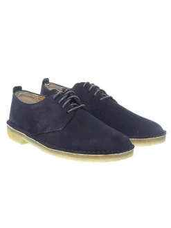 Clarks Lace-Up Shoes Desert London In Blue Suede Leather^Men Lace-Up Shoes