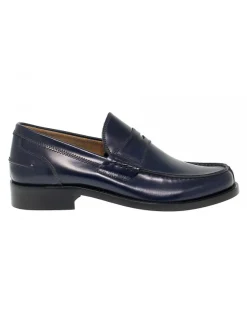 Antica Cuoieria Loafer College In Blue Leather^Men Loafers