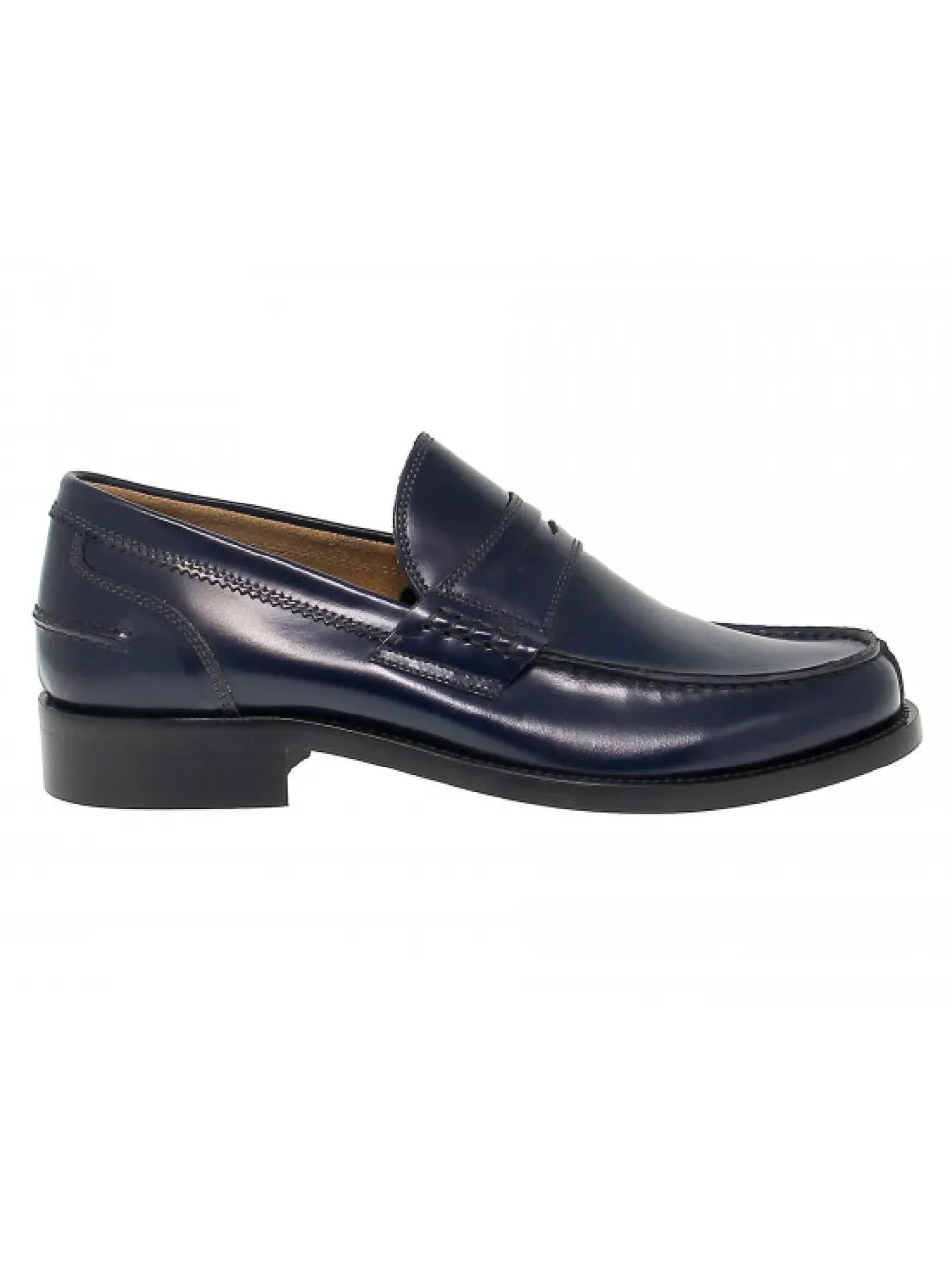 Antica Cuoieria Loafer College In Blue Leather^Men Loafers