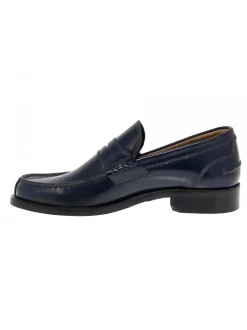 Antica Cuoieria Loafer College In Blue Leather^Men Loafers