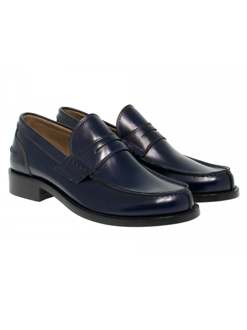 Antica Cuoieria Loafer College In Blue Leather^Men Loafers