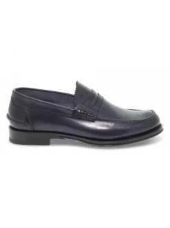 Brecos Loafer College In Blue Leather^Men Loafers