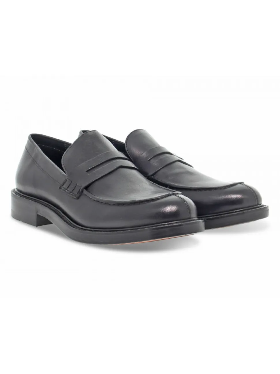 Ernesto Dolani Loafer Stile Inglese In Black Leather^Men Loafers