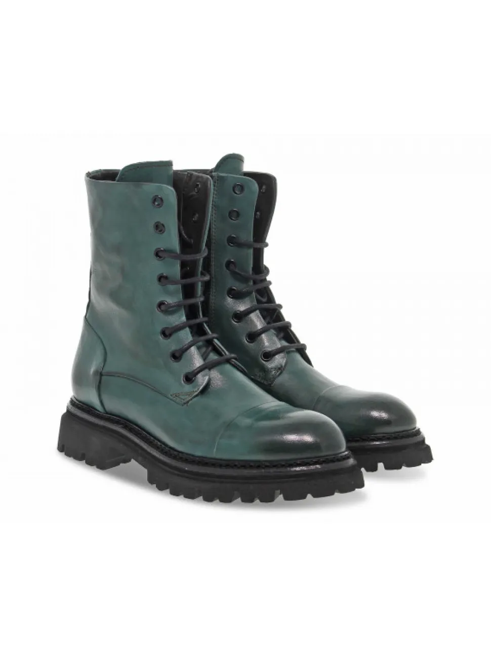 Guidi Calzature Low Boot Anfibio Stile Inglese In Green Leather^Women Low Boots