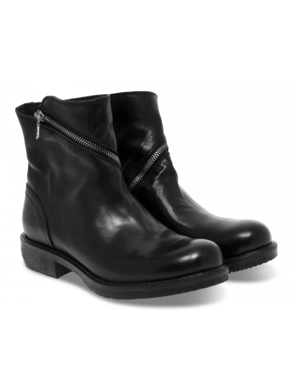 Jp David Low Boot In Black Leather^Women Low Boots