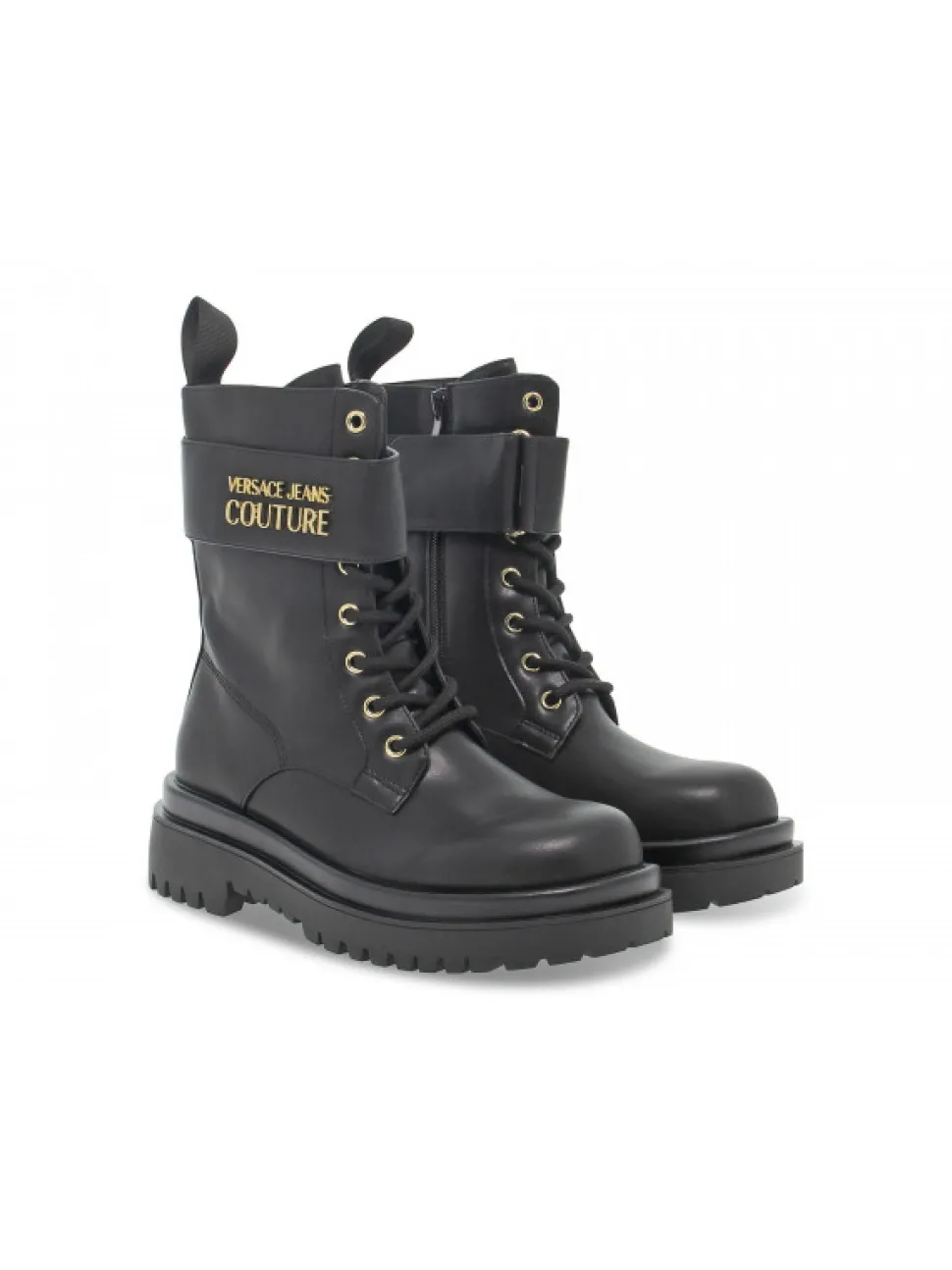 Versace Jeans Couture Low Boot Jeans Couture Drew In Black Leather^Women Low Boots