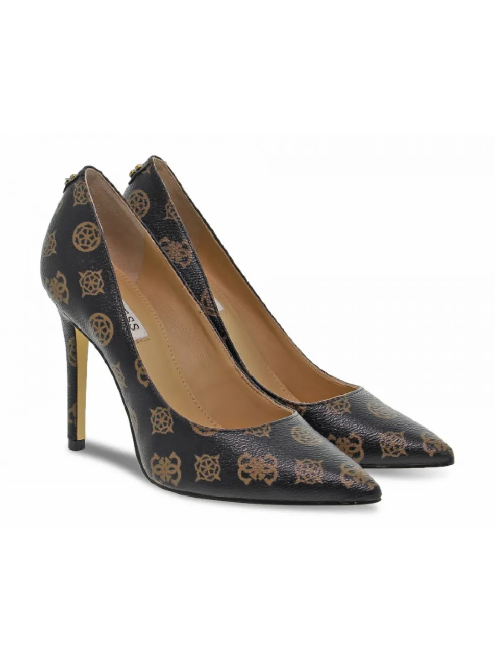 Guess Pump Logato In Brown Faux Leather^Women Pumps