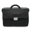 Bikkembergs Purse Brief Case In Black Leather^Men Bags