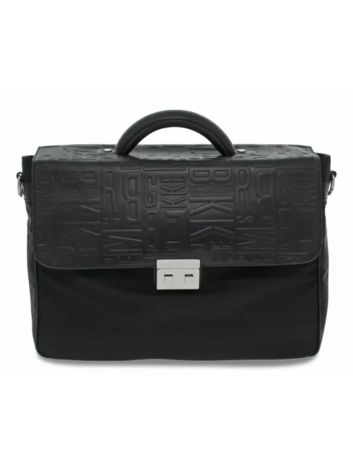 Bikkembergs Purse Brief Case In Black Leather^Men Bags