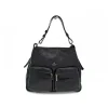 Cuoieria Fiorentina Shoulder Bag Velvet Borsa A Sacca Grande Con Tracolla Estensibile In Black Leather^Women Shoulder Bags