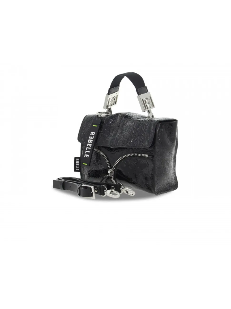 Rebelle Shoulder Bag Bonnie Mini Bag Naplak In Black Paint^Women Shoulder Bags