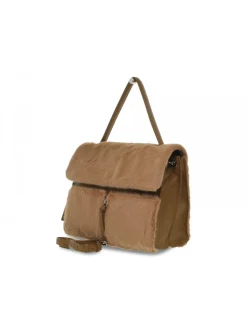 Rebelle Shoulder Bag Clio Satchel L Softly Fur In Camel Hair^Women Shoulder Bags