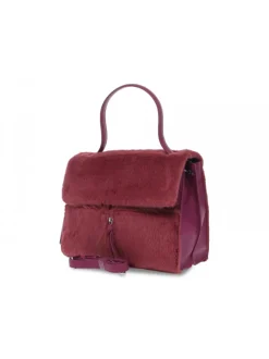 Rebelle Shoulder Bag Clio Satchel L Softly Fur In Plum Hair^Women Shoulder Bags
