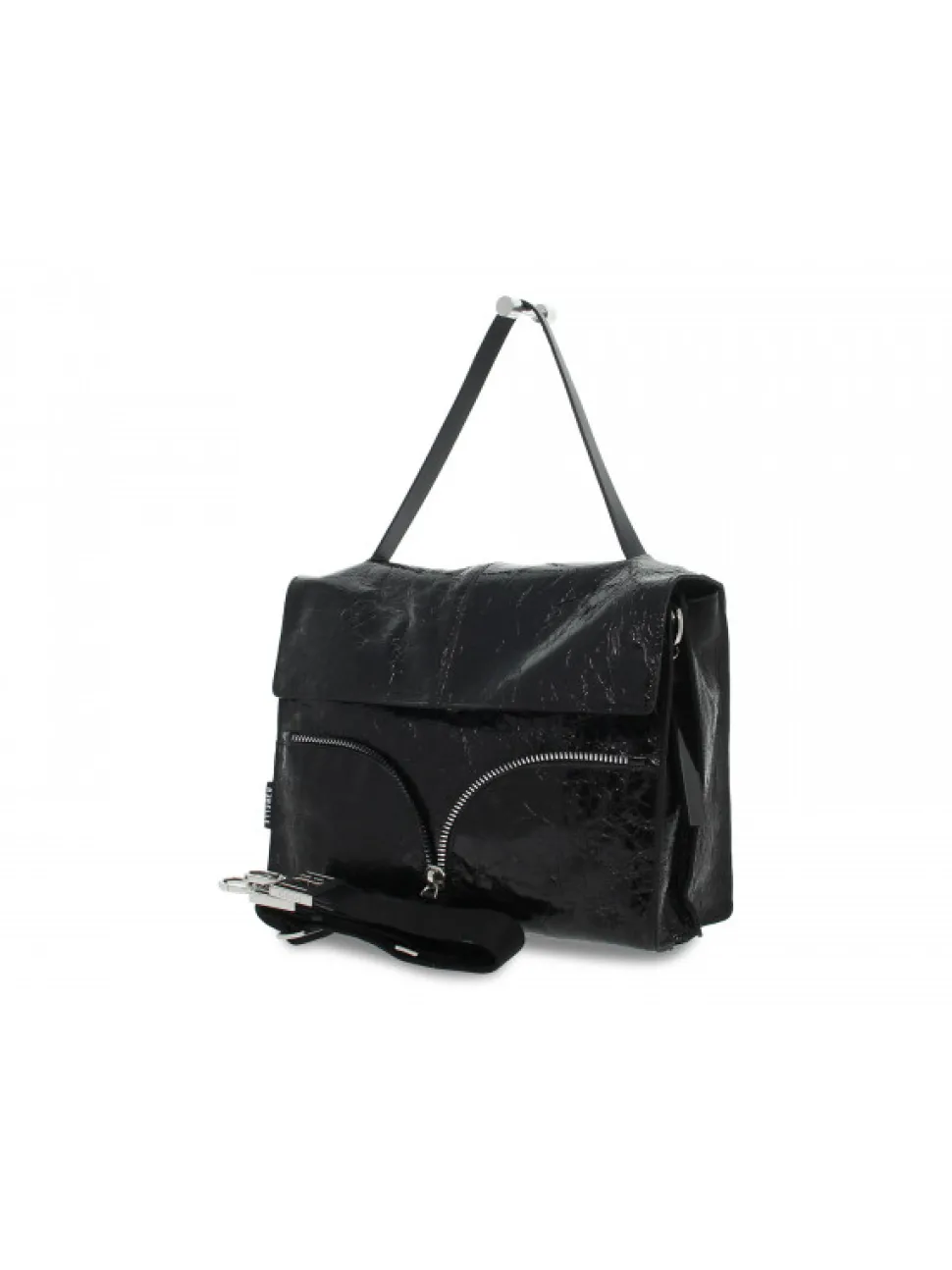 Rebelle Shoulder Bag Satchel L Naplak In Black Paint^Women Shoulder Bags
