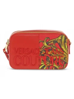 Versace Jeans Couture Shoulder Bag Jeans Couture Range 4 Rock Cut Sketch 1 Bags Stripes Patchwork In Red Faux Leather^Women Shoulder Bags